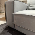 Asymmetrical Curved Corner Lounge Sofa with Premium Matte Leather Upholstery